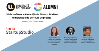 [Webconférence PhD Alumni] : Inria Startup Studio et témoignage de porteurs de projets