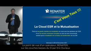 Le Cloud ESR et la mutualisation : Le point de vue d'un opérateur de l'ESR, RENATER sur les couches basses du SI par Eric Durieux