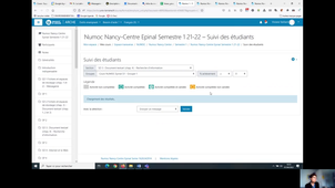 Présentation du suivi distant des étudiants dans Numoc hybride