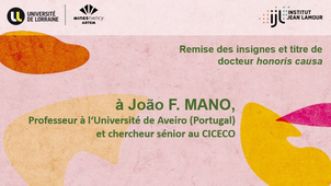 Remise des insignes et titre de docteur Honoris Causa à João F. Mano