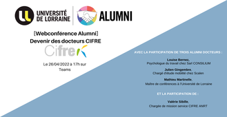 [Webconférence PhD Alumni] Devenir des docteurs CIFRE