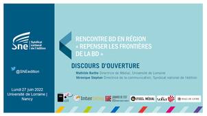 Repenser les frontières de la BD - Discours d'ouverture de la journée d'étude