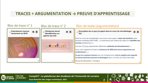 Documenter des traces et développer des preuves d'apprentissage dans CompACT