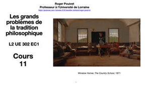 11. Les grands problèmes de la tradition philosophique