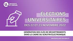 Elections universitaires des 22 et 23 novembre / génération des clés de déchiffrements