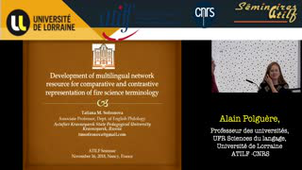 [Séminaire ATILF] Tatiana Sofronova : Development of multilingual network resource for comparative and contrastive representation of fire science terminology