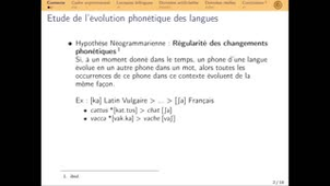 Evolution phonologique des langues et réseaux de neurones : travaux préliminaires