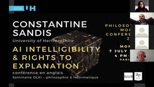 Constantine Sandis : AI Intelligibility & Rights to Explanation par Constantine Sandis, University of Hertfordshire