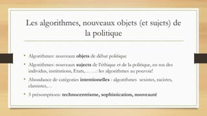 Ethique des algorithmes 2021 : Séance 1, heure 1