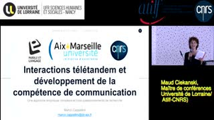[Séminaire ATILF] Marco Cappellini : Interactions télétandem et développement de la compétence de communication. Une approche empirique complexe et trois hypothèses de