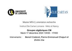 Groupes algébriques CM - 17-12-2024 - 13H