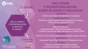 Table ronde “L’internationalisation : sa mise en œuvre et ses enjeux”