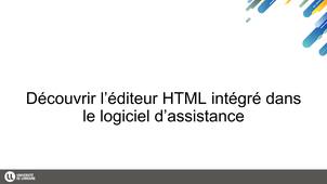 04 - Découvrir l'éditeur HTML intégré