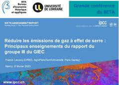 Franck Lecocq : principaux enseignements du rapport du groupe III du GIEC
