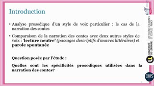 Rim ABROUGUI :  'Les caractérisitiques des paramètres prosodiques dans la narration des contes'