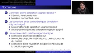 PACES UE7 SHS L1 - 05-Relation soignant-soigné : point de vue philosophique   - M. Maglio