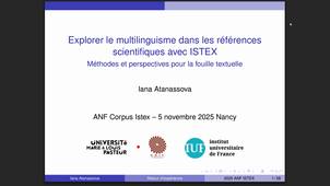 Retours d'expérience sur l’usage des données Istex en pédagogie et en recherche (conférences plénières, ANF Corpus Istex 2025)