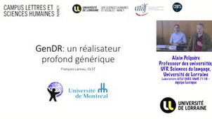 [Séminaire ATILF] François Lareau (Université de Montréal) : GenDR : Un réalisateur générique profond