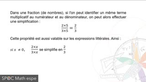 Spoc Math espe - Calcul littéral et propriétés des opérations deuxième niveau