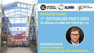 1ère édition des PhD’s Days du réseau alumni docteurs de l’IJL - pitch de Benjamin Erzar