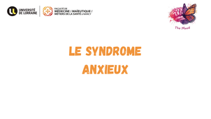 Le syndrome anxieux