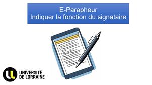 E-Parapheur : indiquer la fonction du signataire