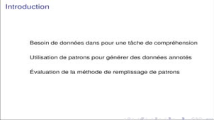 Evaluation systématique d'une méthode commune de génération