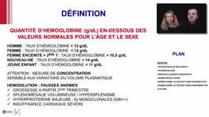 ECN 209 - Anémies chez l'adulte et chez l'enfant