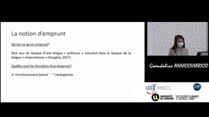 Innovation lexicale : appropriation morphologique des emprunts de l'anglais au français : Gwendoline ANNICCHIARICO