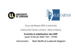 Contrôle et stabilisation des EDP - 16-02-2024 09H