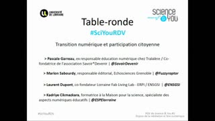 Rendez-vous de Science and You #3  Table-ronde