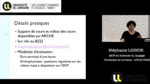 Morphophonologie - Séance 1 - UE 803 SDL - Chapitre1