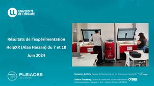 Résultats de l'expérimentation de la ressource : INDICO - HelpXR - Alaa HASSAN