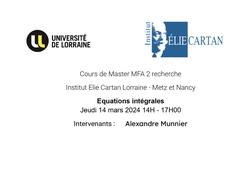 Equations intégrales - 14-03-2024 - 14H