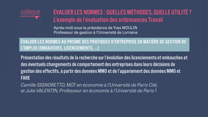 Evaluer les normes : quelles méthodes, quelle utilité ? L’exemple de l’évaluation des Ordonnances Travail