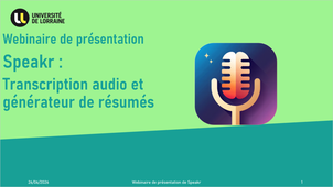 Speakr - Webinaire de lancement du 26/06/2026