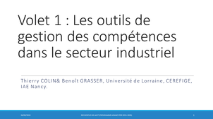 Les outils de gestion des compétences dans le secteur industriel