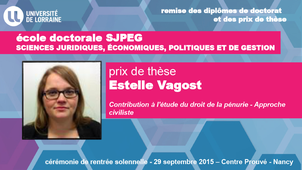 Remise des diplômes de doctorat et des prix de thèse - Ecole doctorale SJPEG