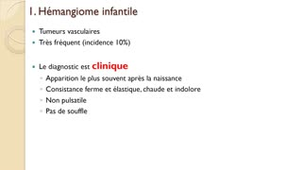 ECN 111 - Hémangiomes et malformations vasculaires