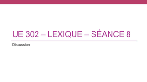 Discussion Séance 8