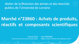 Atelier flash - Marché de produits scientifiques