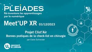 Meet'UP XR (PLEIADES) Projet Clist'Air, bonnes pratiques de la check-list en chirurgie