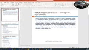 Sociologie des représentations: Séance 1.1. (une heure) (Prof. J.-M. Seca)