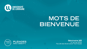 Séminaire XR #1 - PLEIADES : Mots de bienvenue