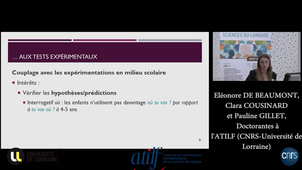 Des expérimentations à l’interface de la linguistique et de la didactique : Éléonore DE BEAUMONT, Clara COUSINARD, Pauline GILLET