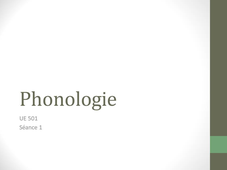 L3 Phonologie - séance 1 (S. Lignon)