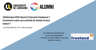 [Webinaire PhD Alumni] : Devenir freelance ? Comment créer son activité et choisir le bon statut ?