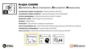 Feedback CADRE : compétences techniques