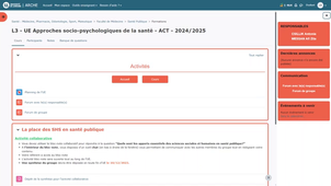 Présentation des pages cours et activités (L3, M2 et DU CSP2)