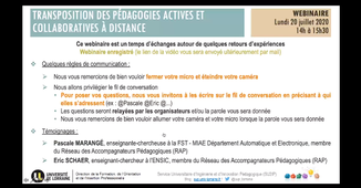 Transposition des pédagogies actives et collaboratives à distance